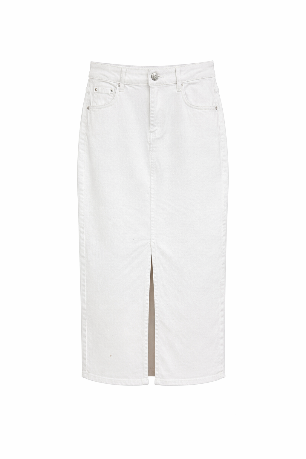 Jeansrock Weiß mit Schlitz – figurbetont & elastisch | Größe M