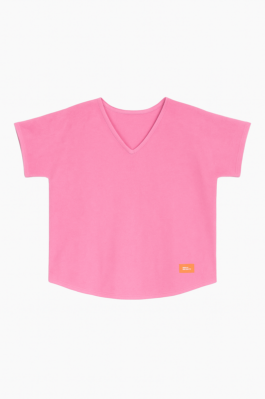 Feinmaschiger Kurzarm-Pulli in Pink 💗