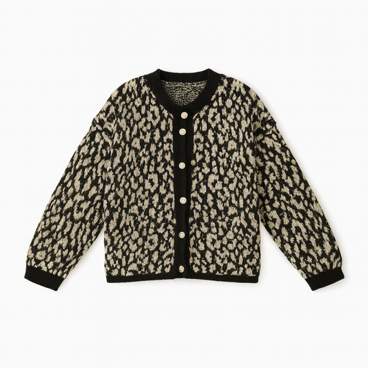Strickjacke mit Knöpfen – Animal Style