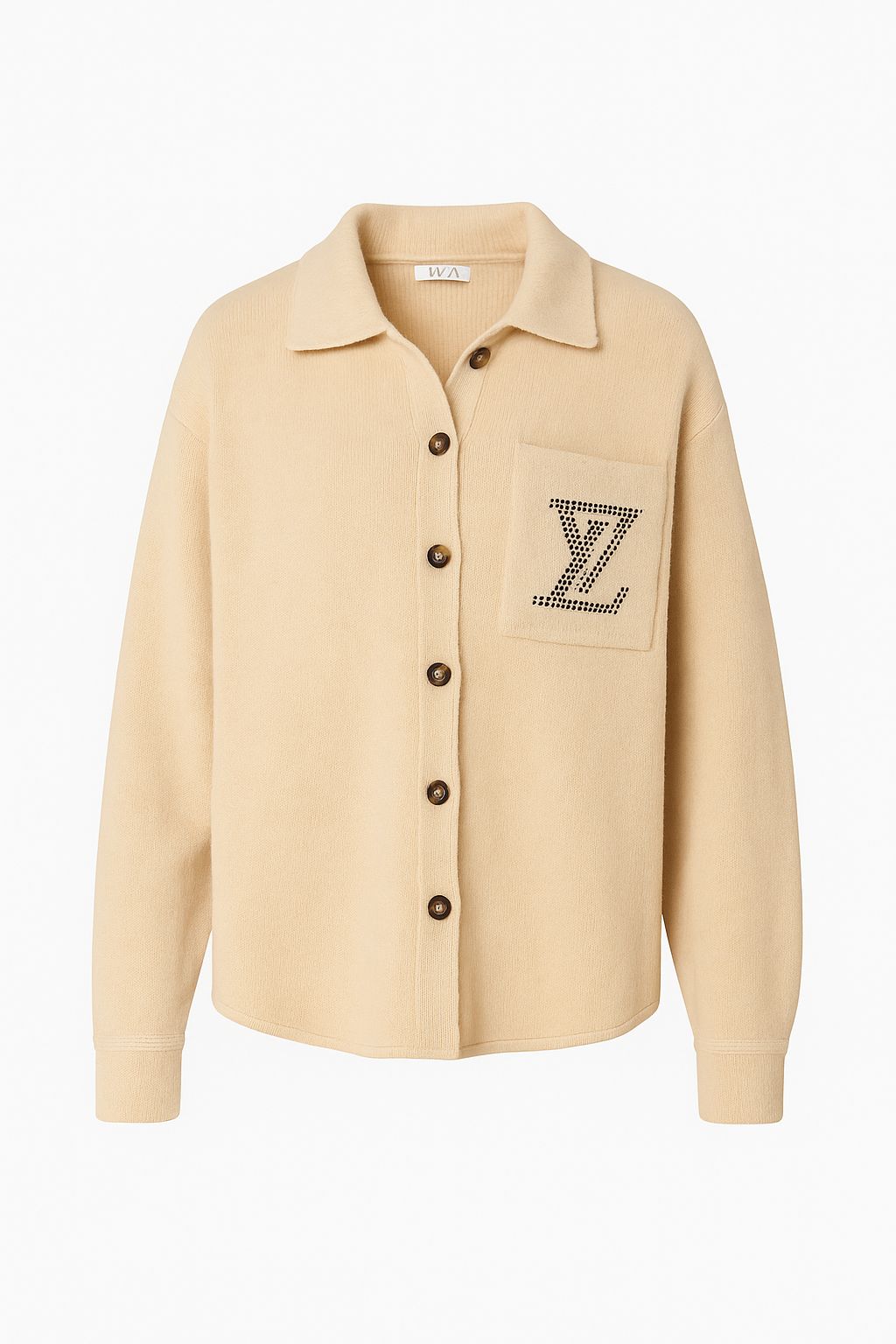Hemdsbluse in Beige I Grün