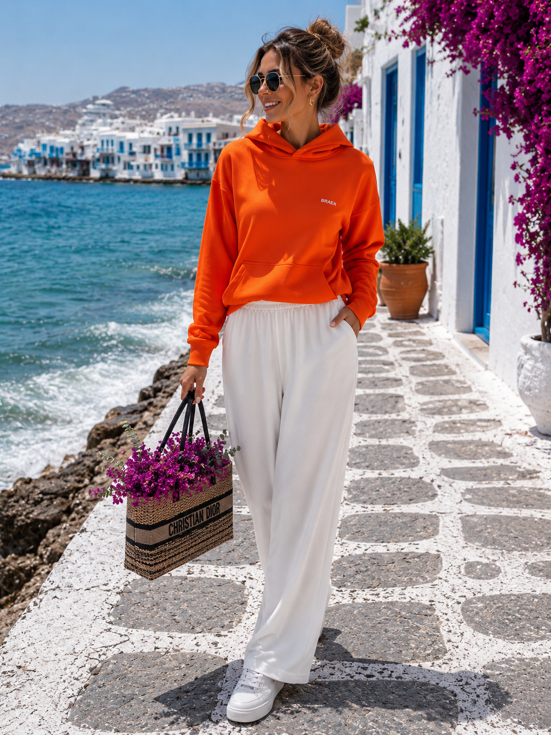Lumina Damen Viskosehose Weiß – Elegante Sommerhose mit Gummibund & Seitentaschen | Premium Boutique Look