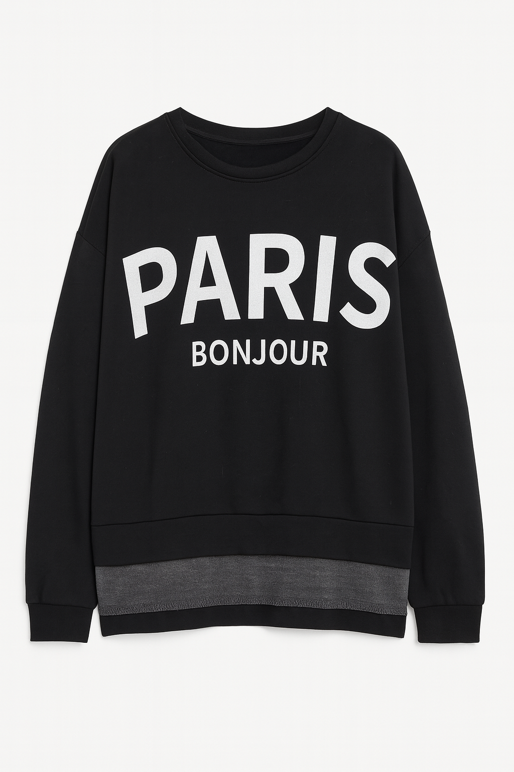 Oversize-Sweatshirt „PARIS“ – Schwarz/Weiß
