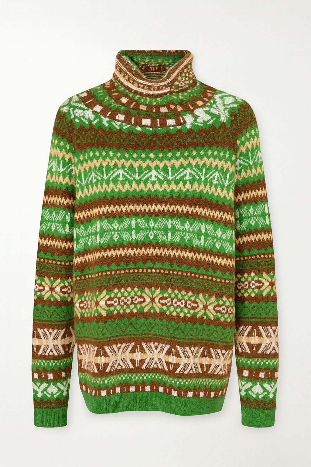 Damenpullover Strickpullover Rollkragen Norweger Muster (38-42)