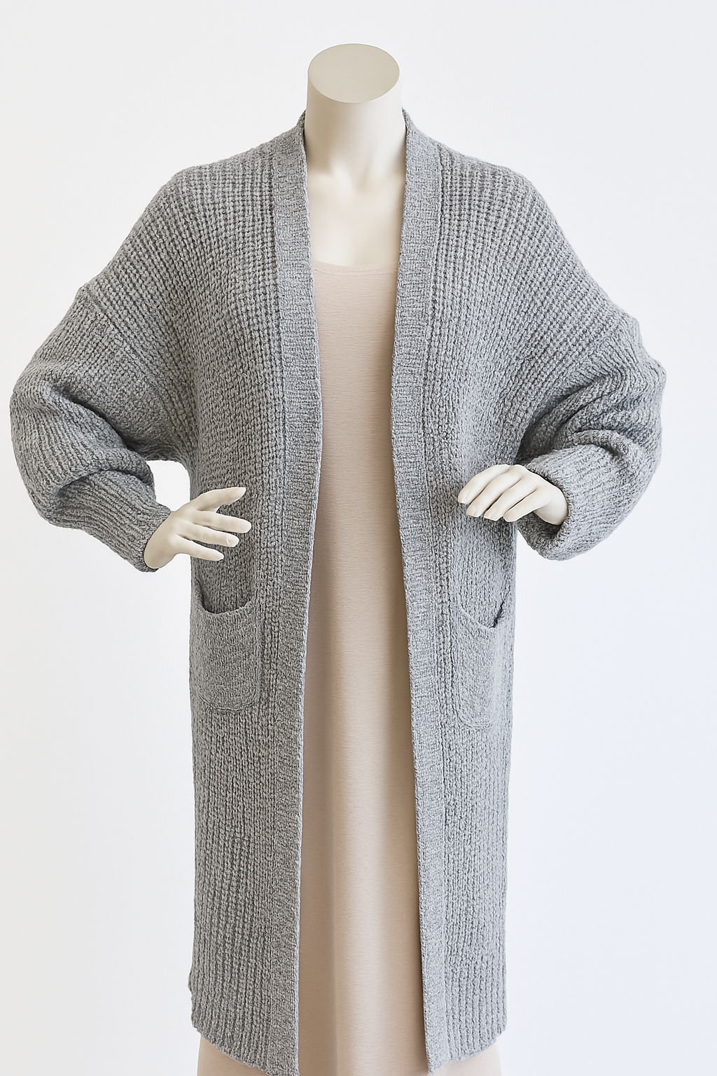 Grauer Strickcardigans