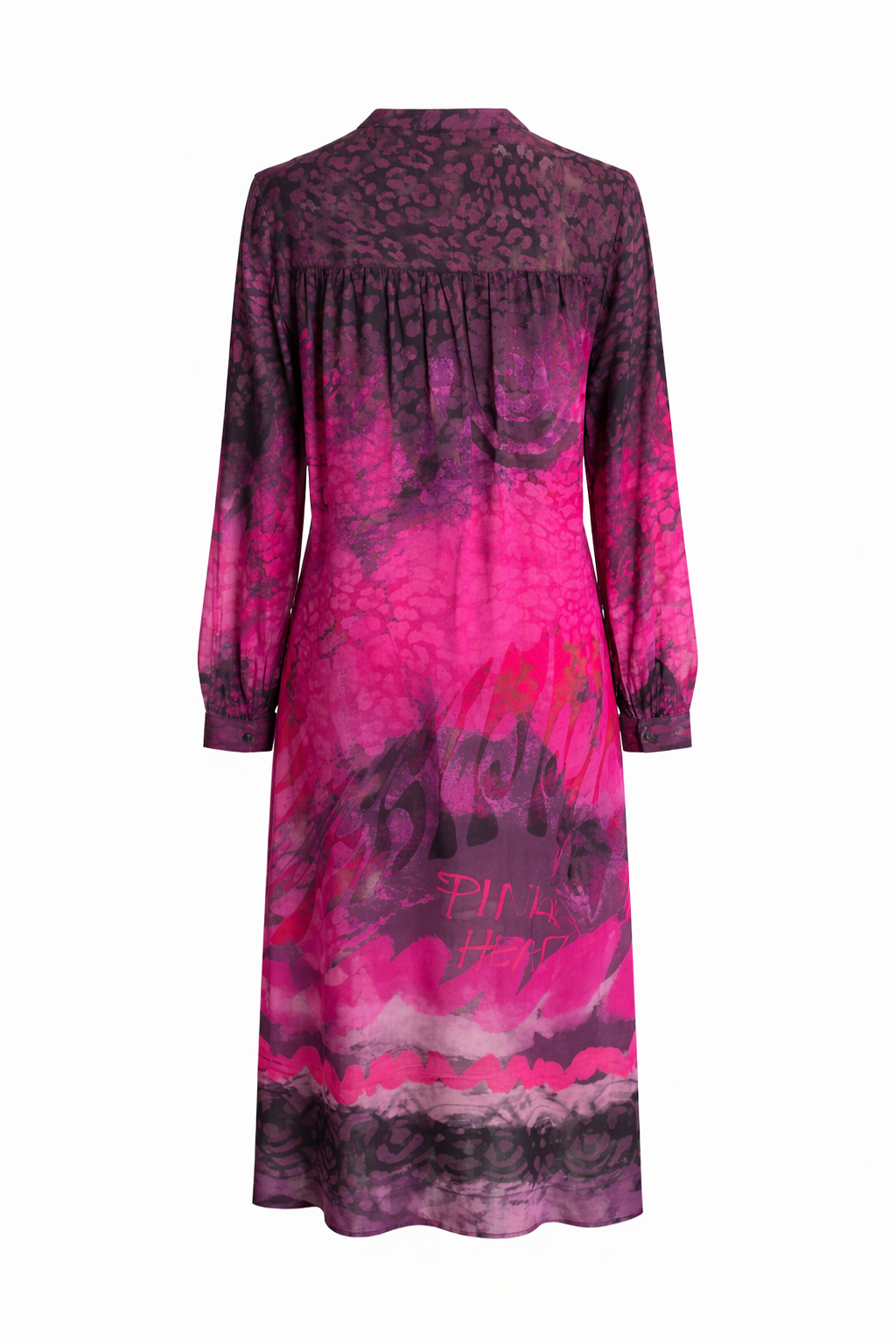 Yippie Hippie Damen Maxikleid – Pinkes Kleid mit Leopardenmuster & Seitentaschen aus 100% Viskose