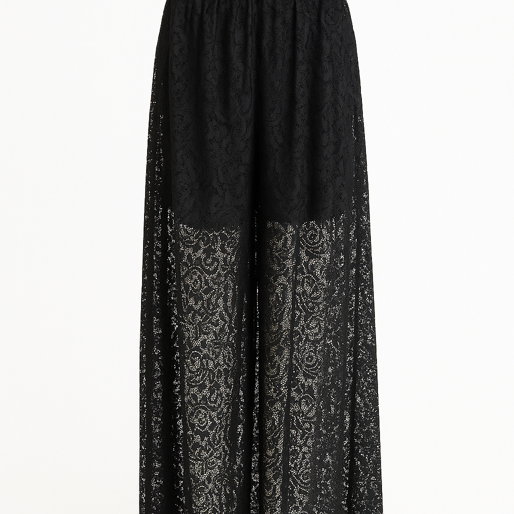Schwarze Spitzenhose