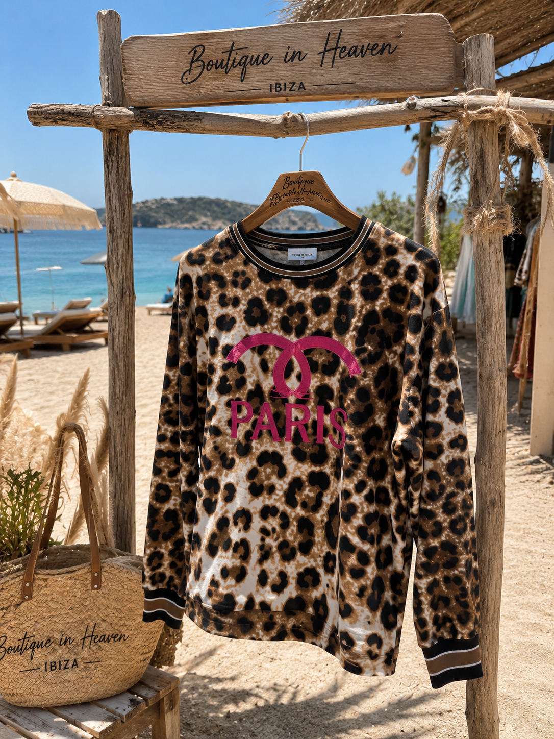 Women's Sweatshirt Leo Print Paris – Cotton – Lightweight – Sizes 36–42