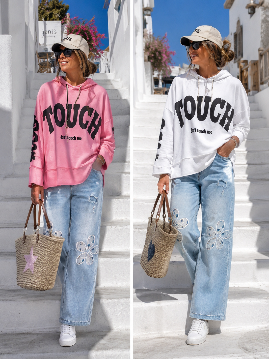 🌸 S. Woman Floral Jeans – Stretch Women's Jeans | Lace Flowers | M–XL