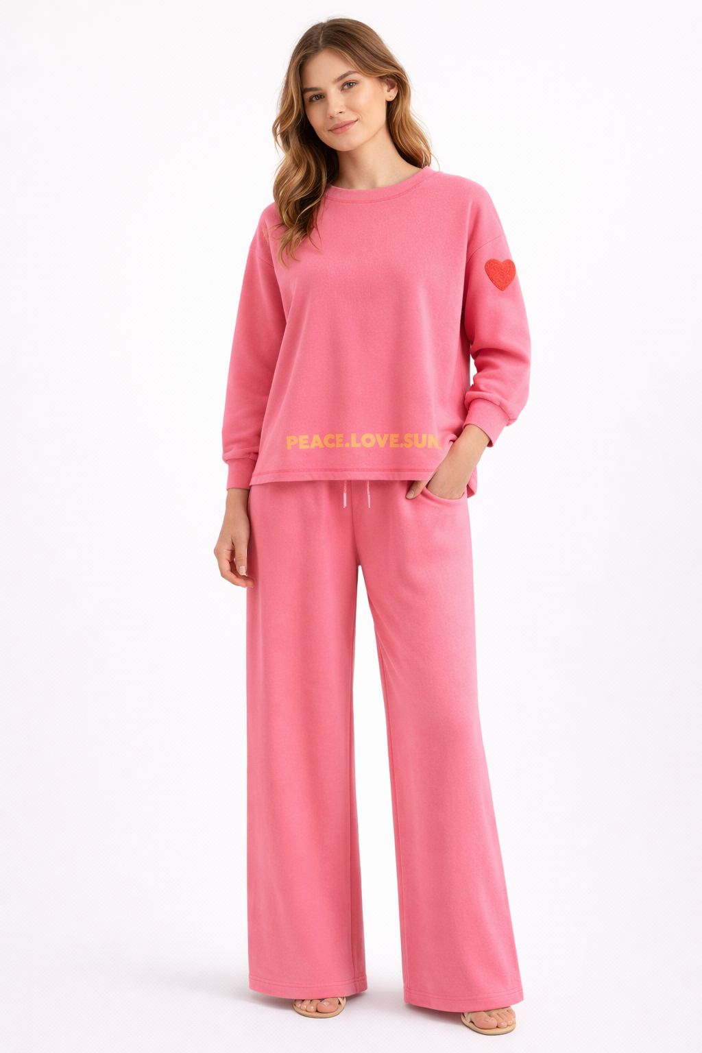 Yippie Hippie Hose Damen Pink – Jogginghose aus Viskose Baumwollmix mit Gummibund