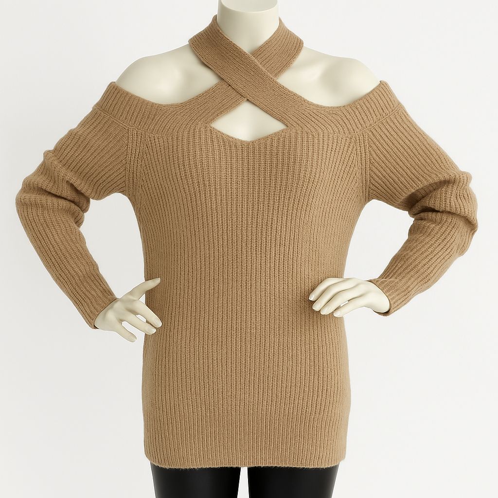 Pullover Kreuz Schulterfrei