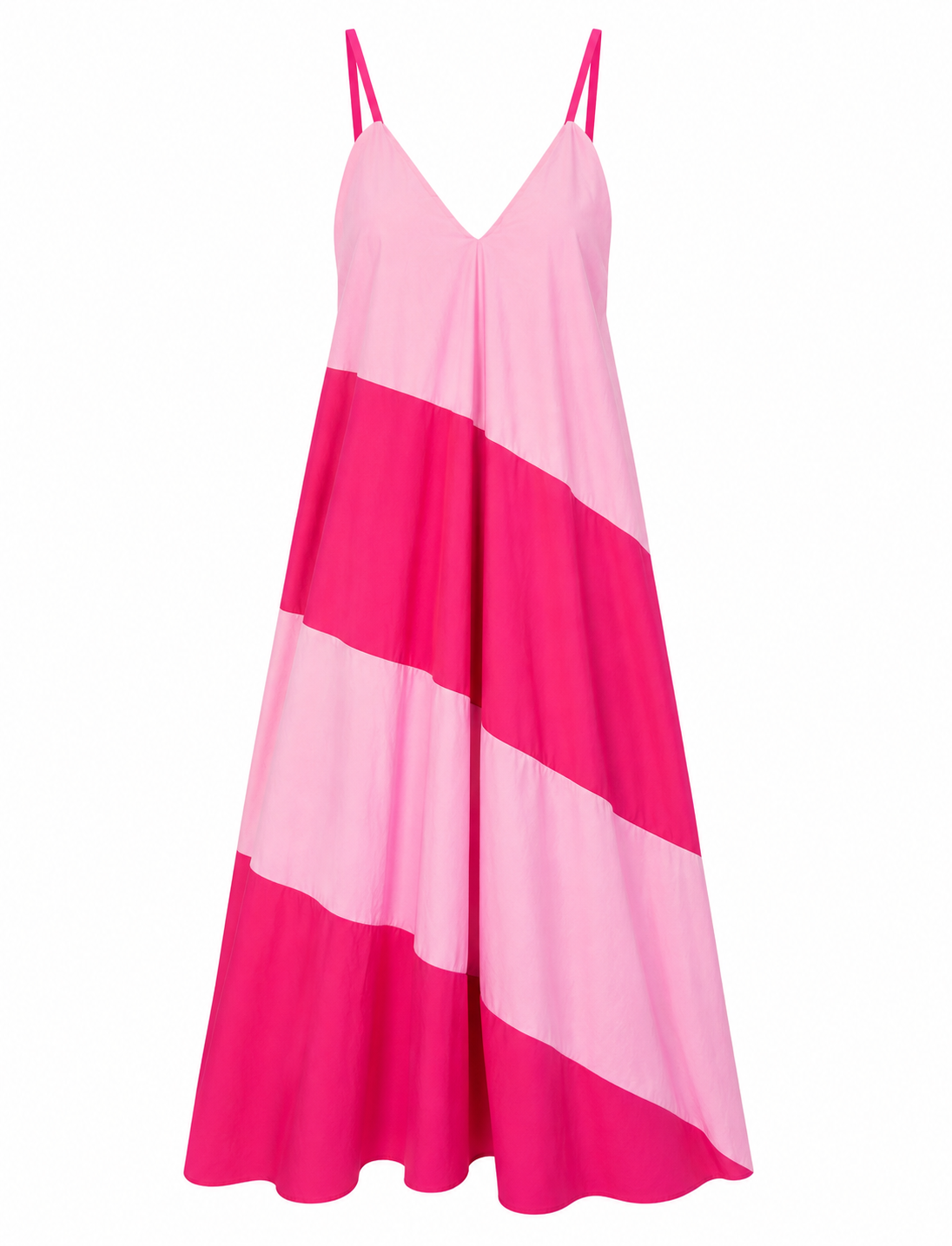 Boho Maxikleid Pink Damen – Luftiges Sommerkleid aus Baumwolle mit Farbverlauf | M/L