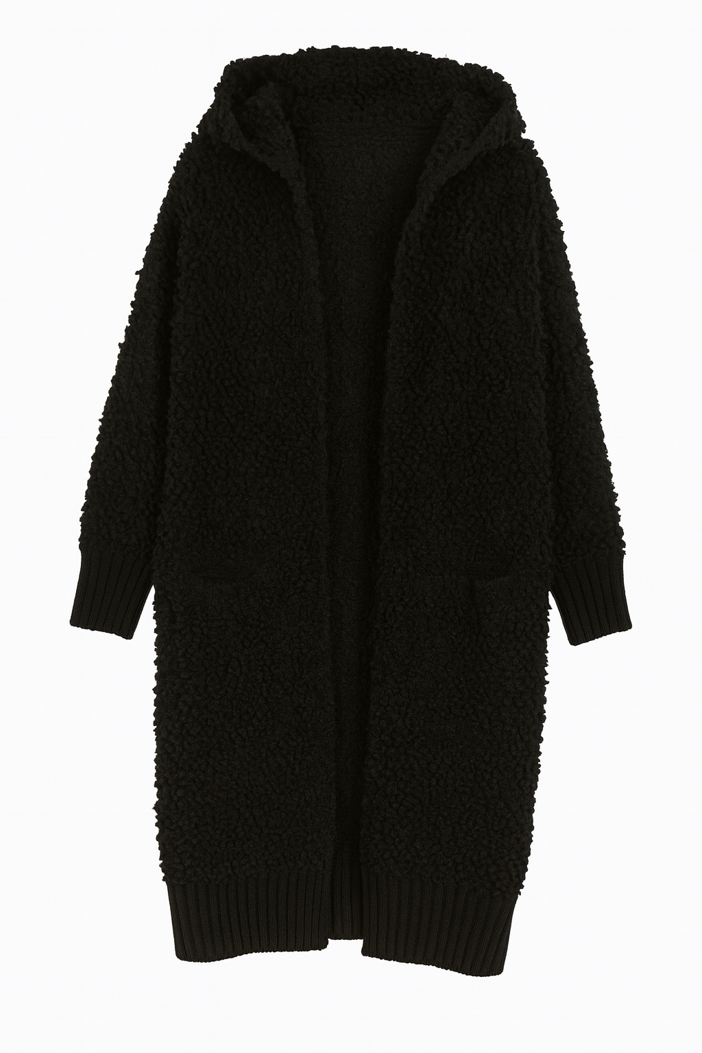 Cardigan mit Kaputze in Schwarz und Weiss