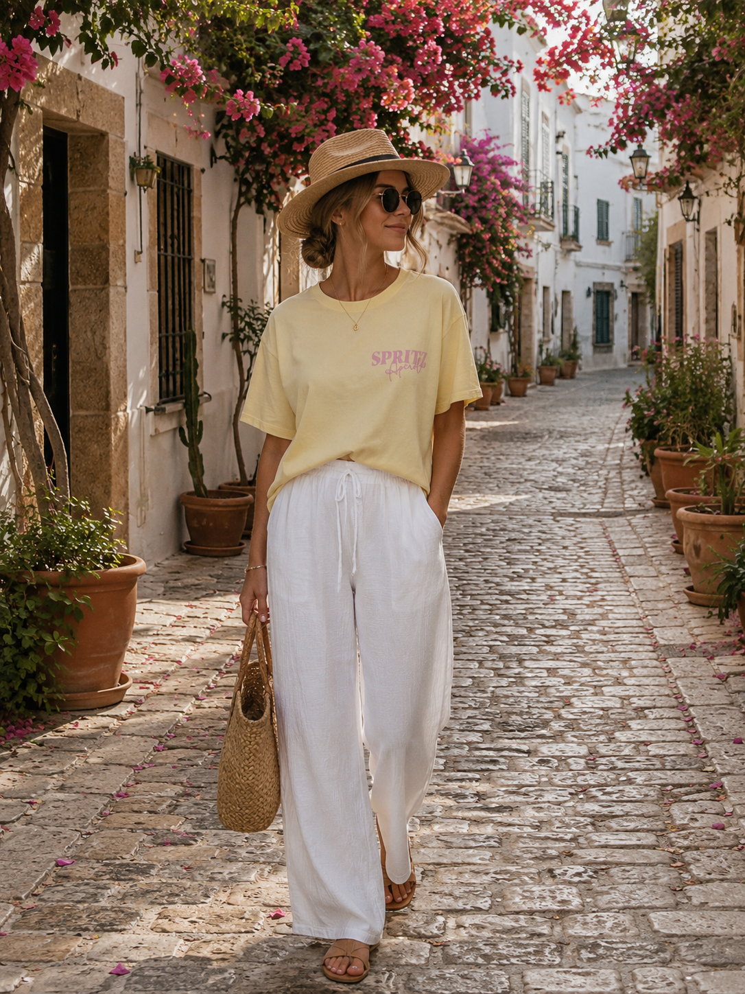 🍋 Limoncello Spritz Ibiza Shirt – Oversize Statement T-Shirt Gelb (38-42)