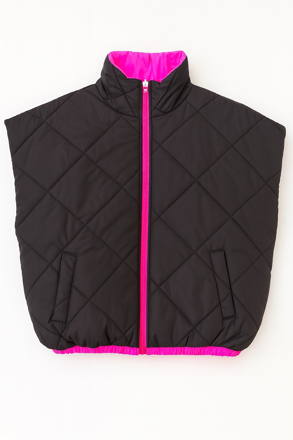 Stepp-Weste braun-pink