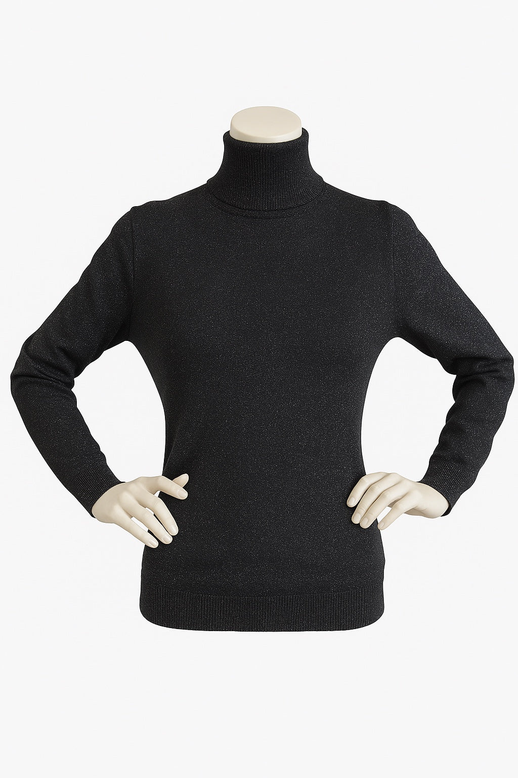 Glitzernder Schwarzer Rollkragenpullover