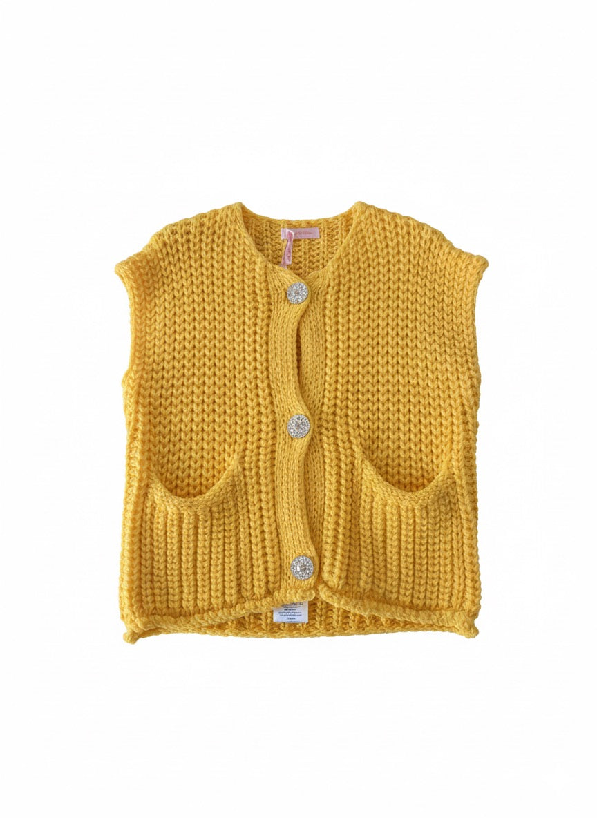 🌼 Gelbe Strickweste „Vesta“ 🌼