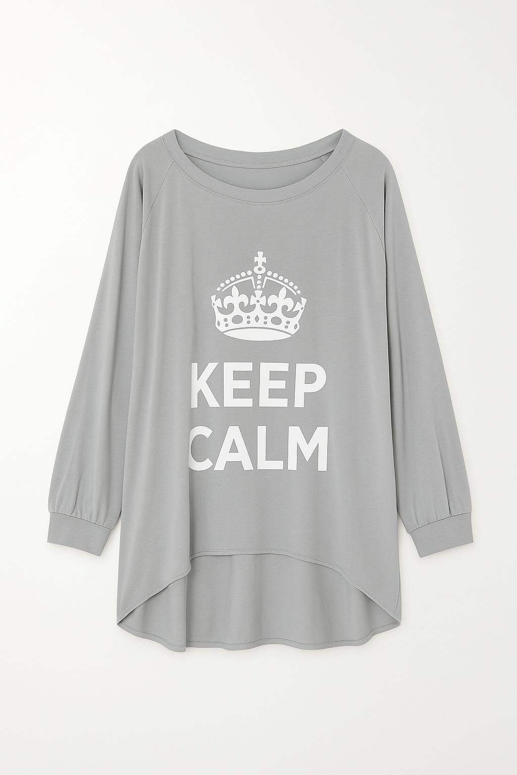 KEEP CALM Oversize Sweater (Grau)