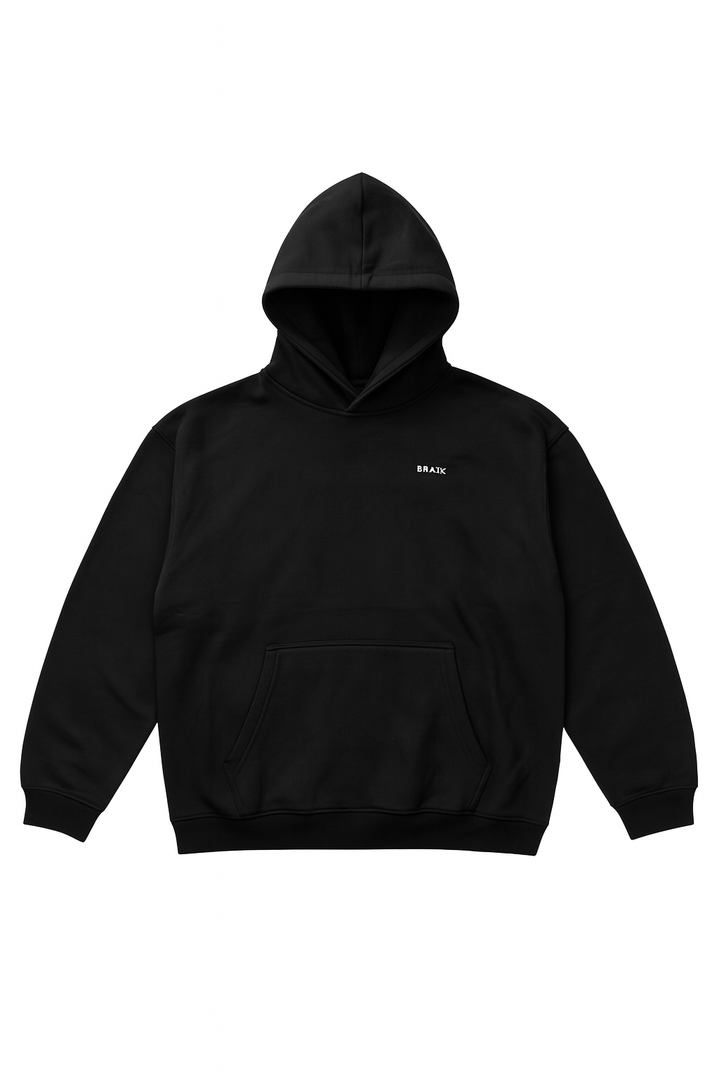 Oversized dameshoodie in zwart, geschikt voor dames en heren.