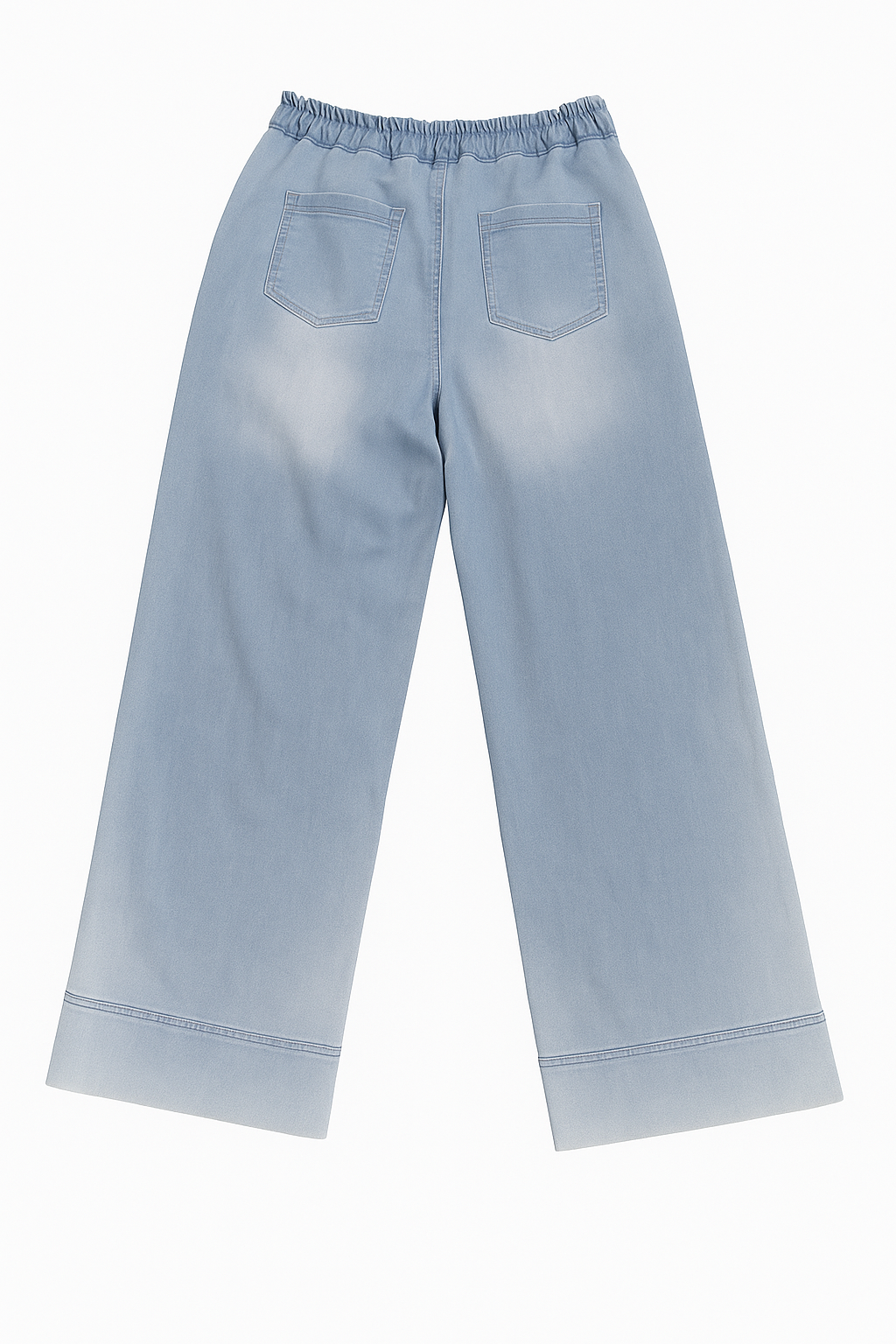 Leichte Denim Wide-Leg Hose