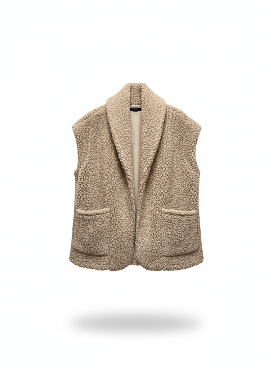 Lichtbruin, kort, comfortabel, warm vest