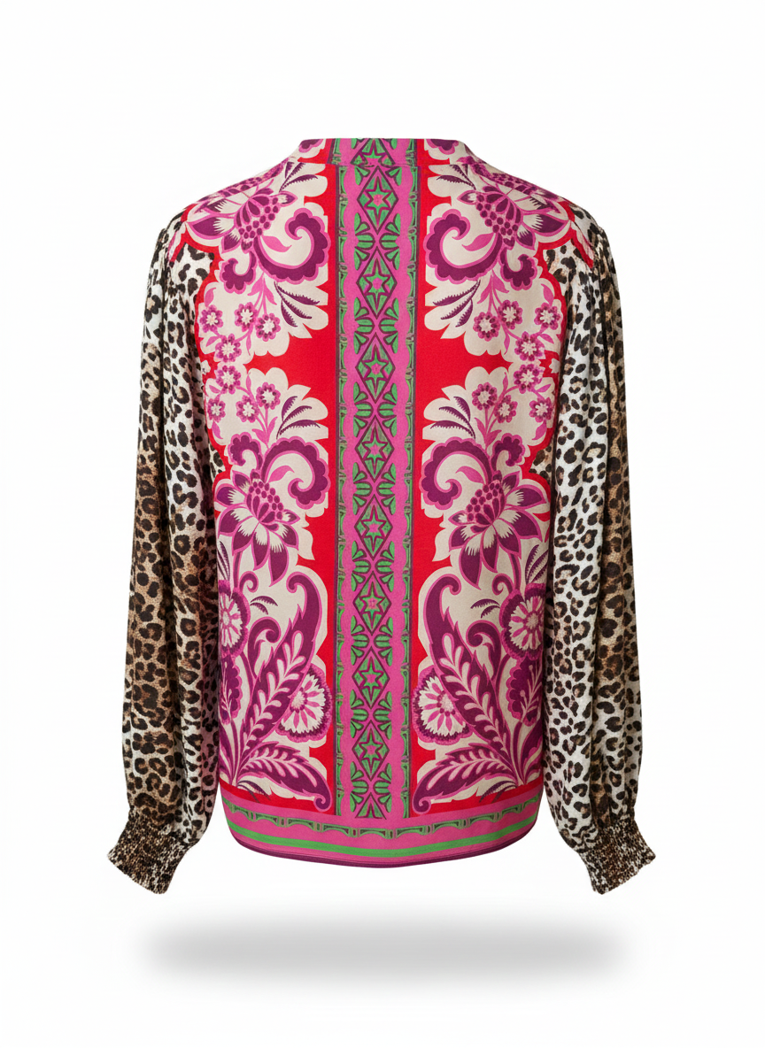 Yippie hippie blouse van viscose met luipaardprint