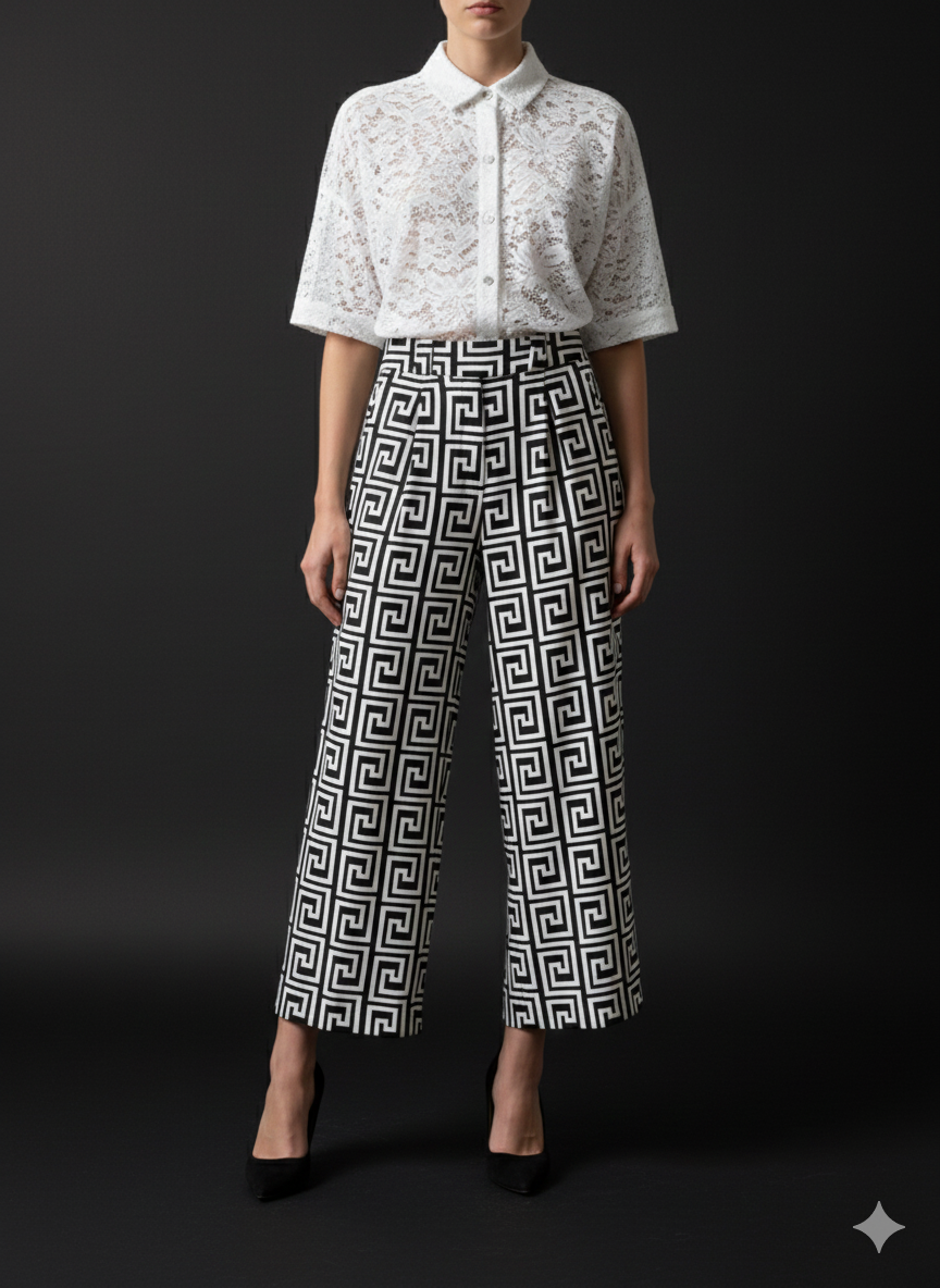 Damesblouse met korte mouwen, gemaakt van viscose (maten 38-44)