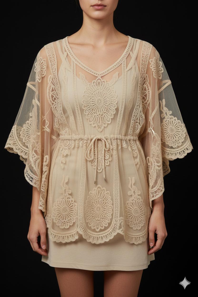 Damestuniek boho poncho (36-42)