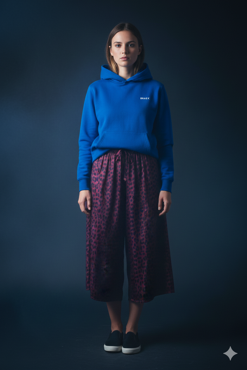 Oversize Hoodie Blau Unisex mit „Break“ Print – Kapuzenpullover Damen & Herren mit Kängurutasche (S–2XL)