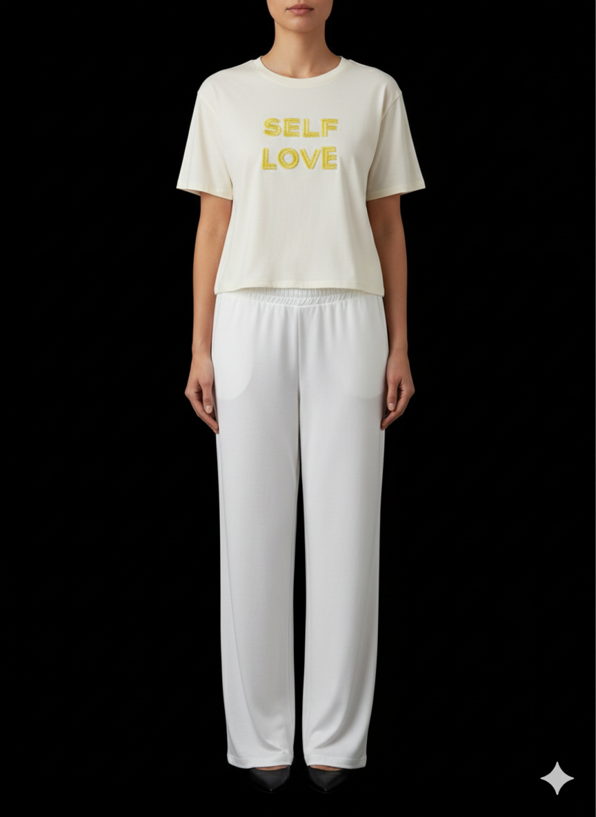 Damen T-Shirt „Self Love“ mit Statement-Print 38-42