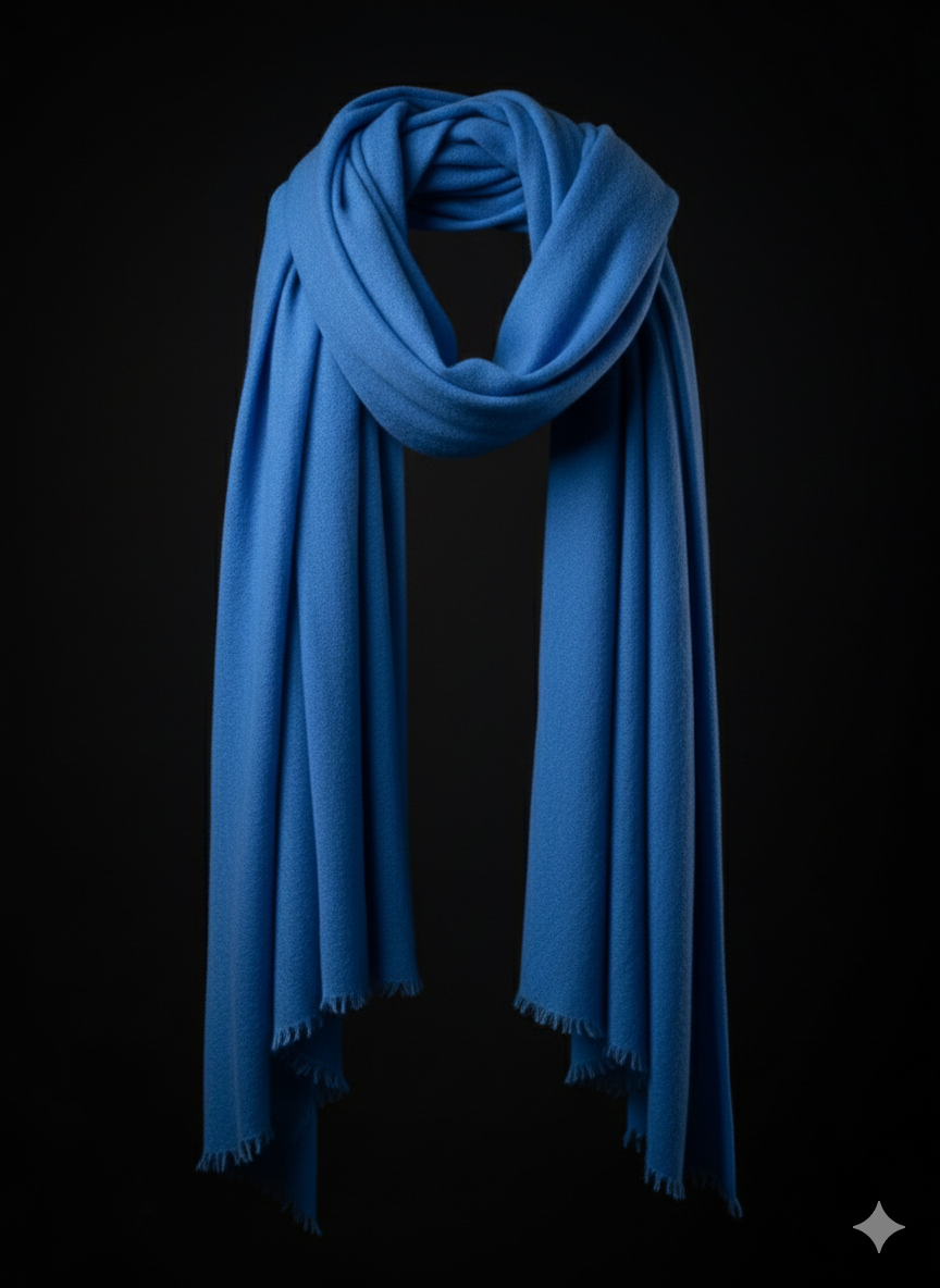 Damessjaal van kasjmier, blauw – 100% kasjmier, 90 × 200 cm Myromy