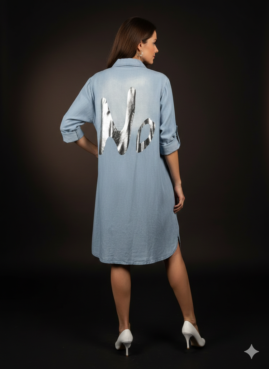 Damesjurk midi-jurk in denimlook (maat 38-44)