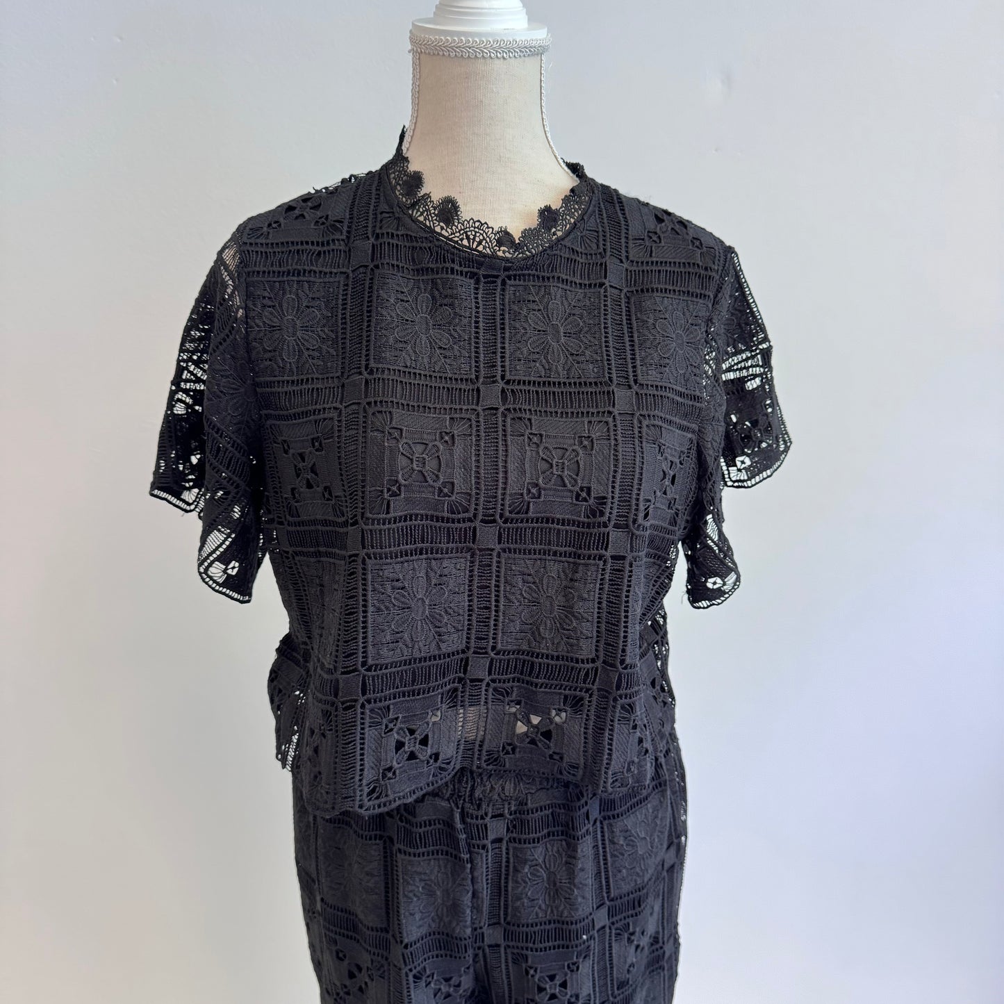 Bluse Spitzenlook