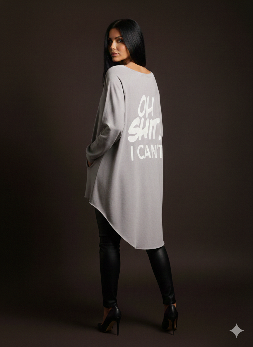 Damensweatshirt Longshirt Oversized (40-48)
