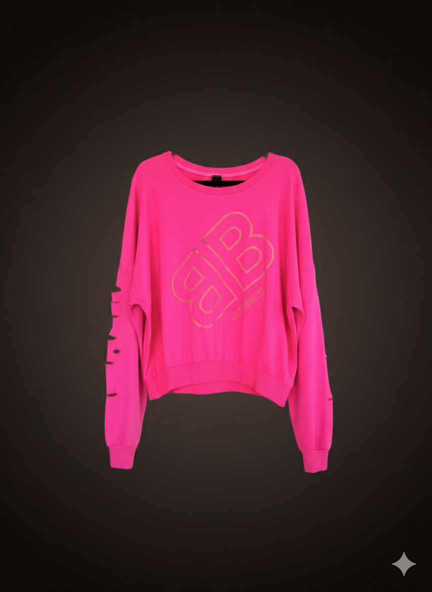 Dames sweatshirt, lange blouse met uitsparingen, Les Blondinettes