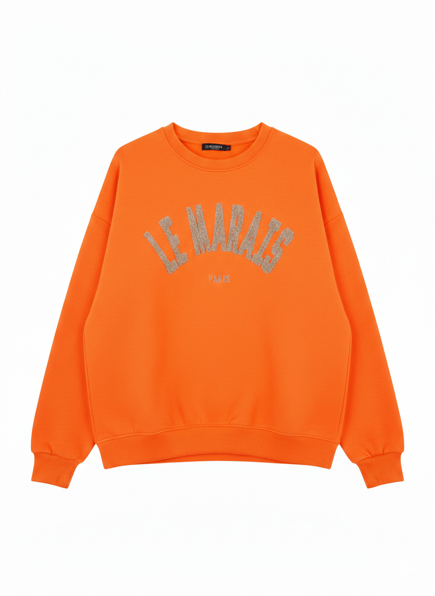 Damen Oversize Sweatshirt Neonfarben – Le Marais Paris Pullover mit 3D-Print | Trend Statement
