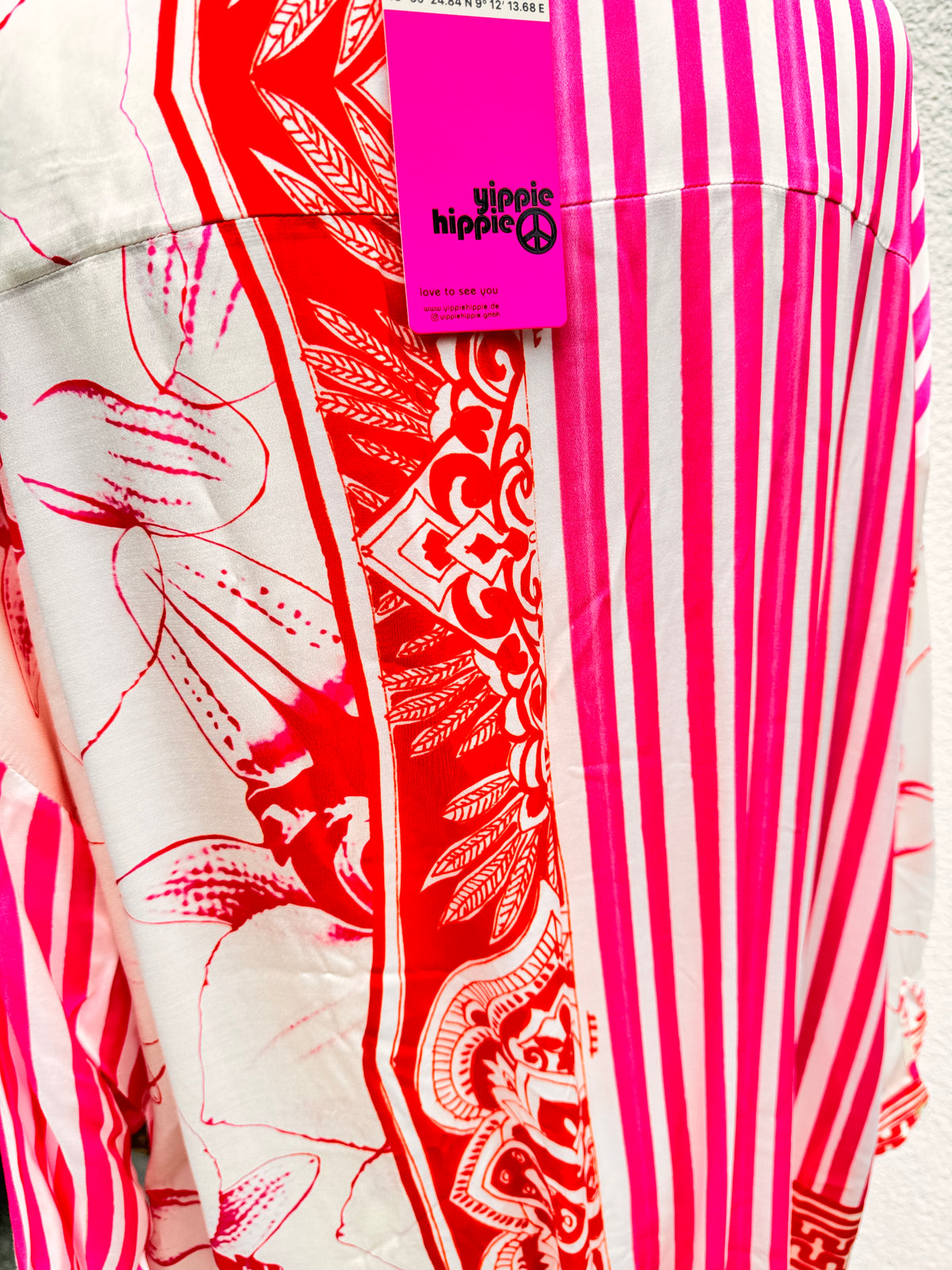 Yippie Hippie Curvy Oversize Hemdblusenkleid Pink-Rot – Letztes Kleid im M - passt einer XL da riesig geschnitten!!!!