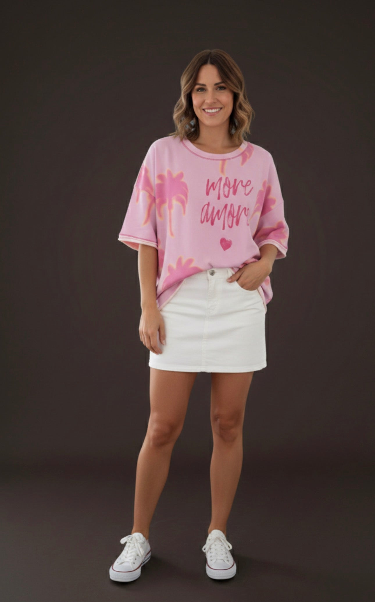 Yippie Hippie Damen Oversize T-Shirt mit Print – Casual Look