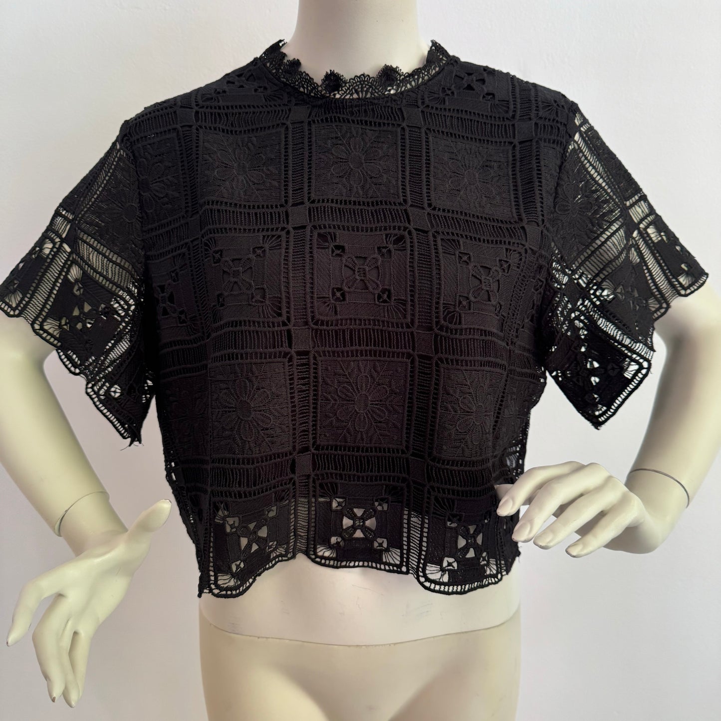 Bluse Spitzenlook