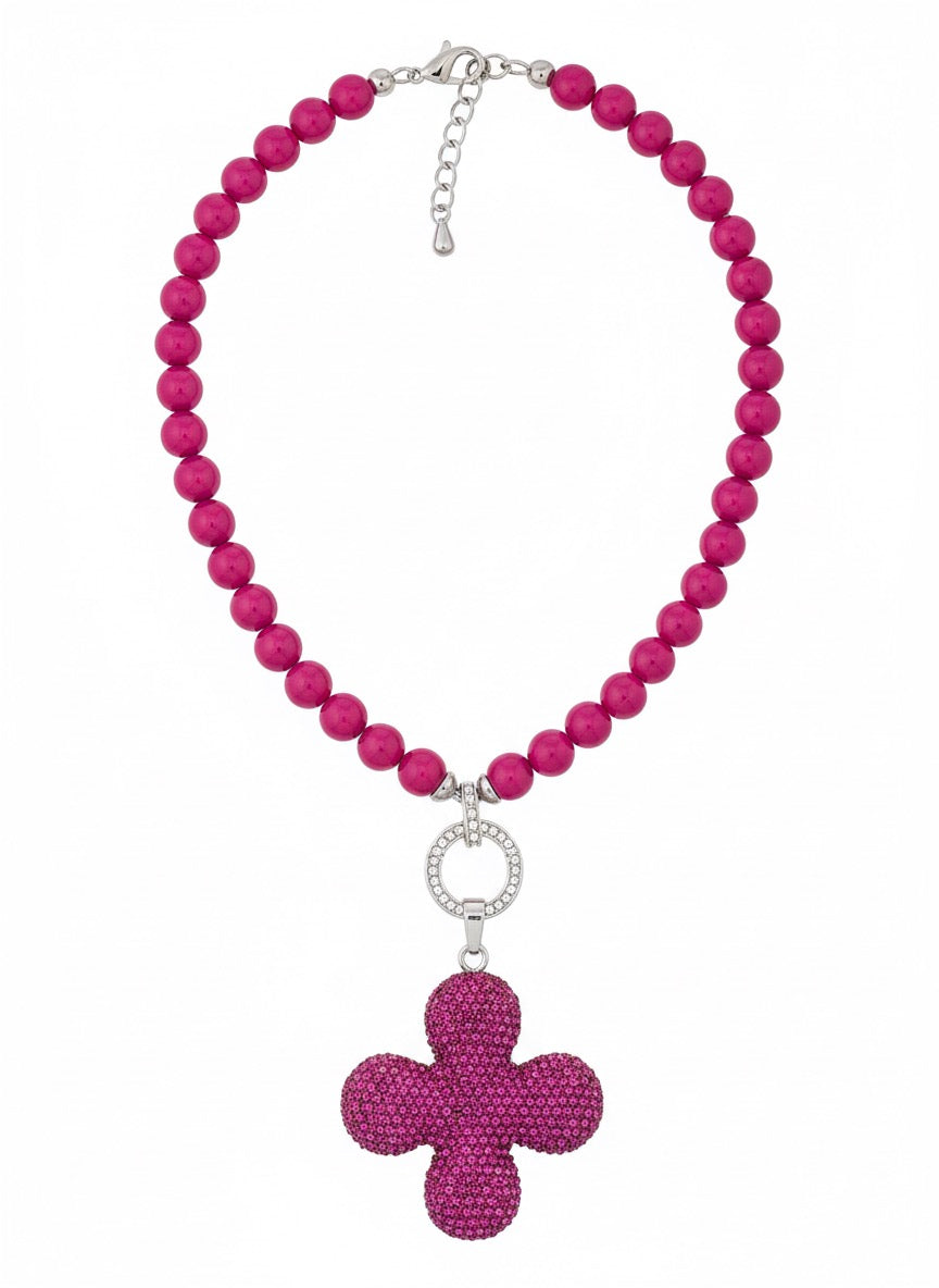 Perlenkette Modeschmuck Kreuz