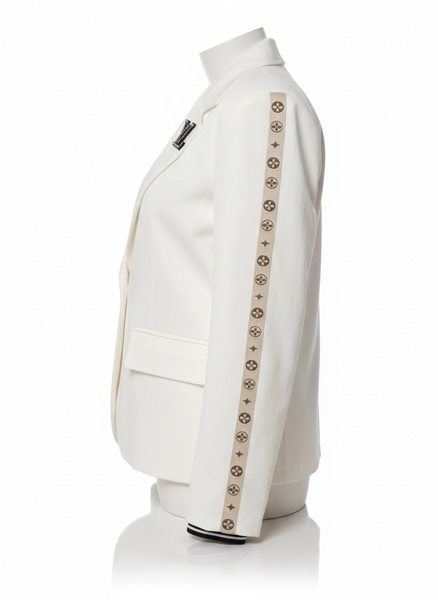 Luxus Damen Zweiteiler Weiß | Blazer & Hose mit Glitzerdetails | Boutique in Heaven (38–42)