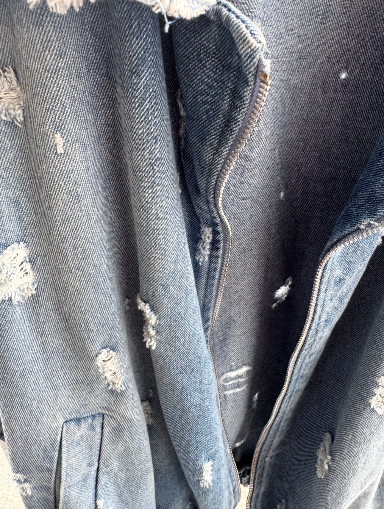 💙 Ibiza Denim Damen Weste – Destroyed Jeansweste mit Reißverschluss | 38–42