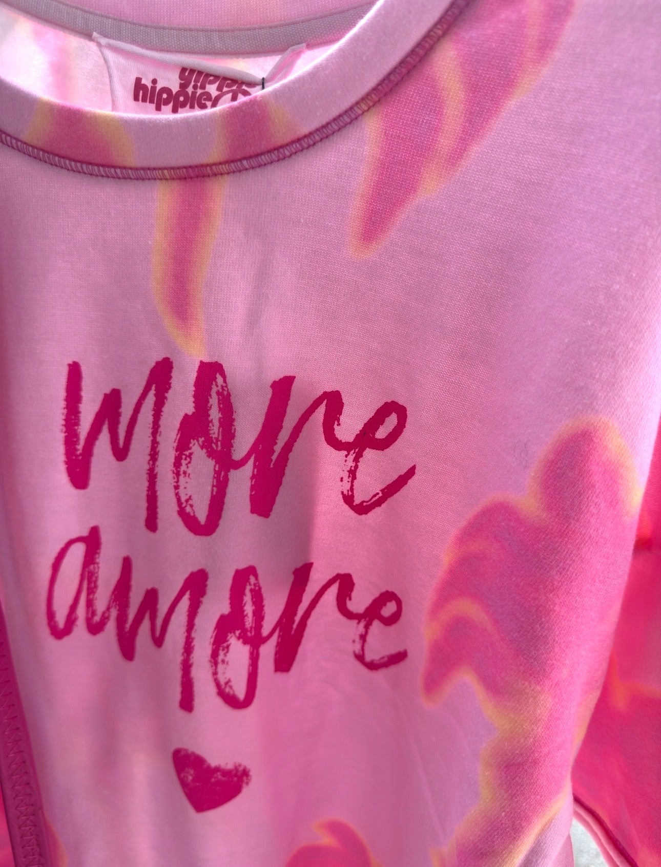 Yippie Hippie Oversize Damen T-Shirt Pink mit Print – Casual Sommer Shirt
