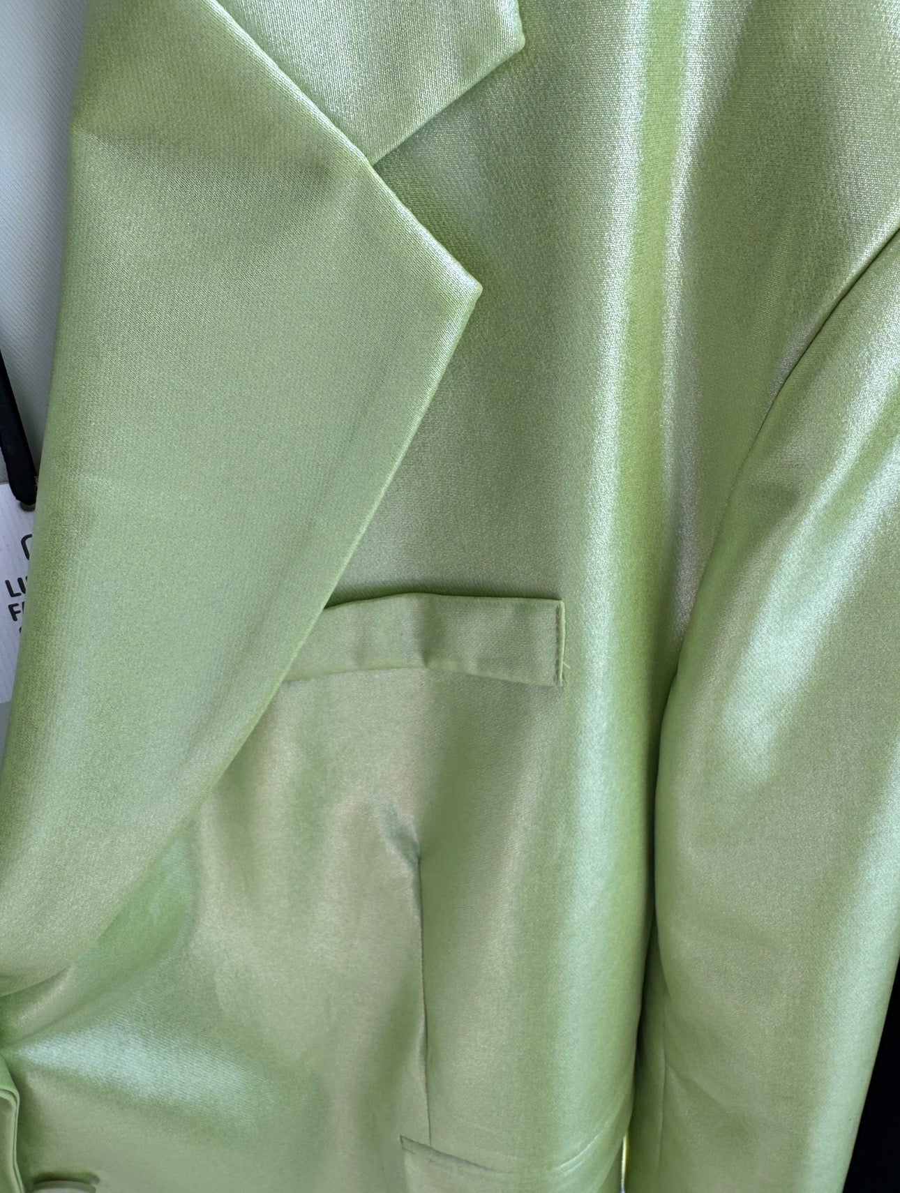 Lemon Glow Blazer – Metallic-Look Oversize Blazer | Statement-Piece in Limettengrün