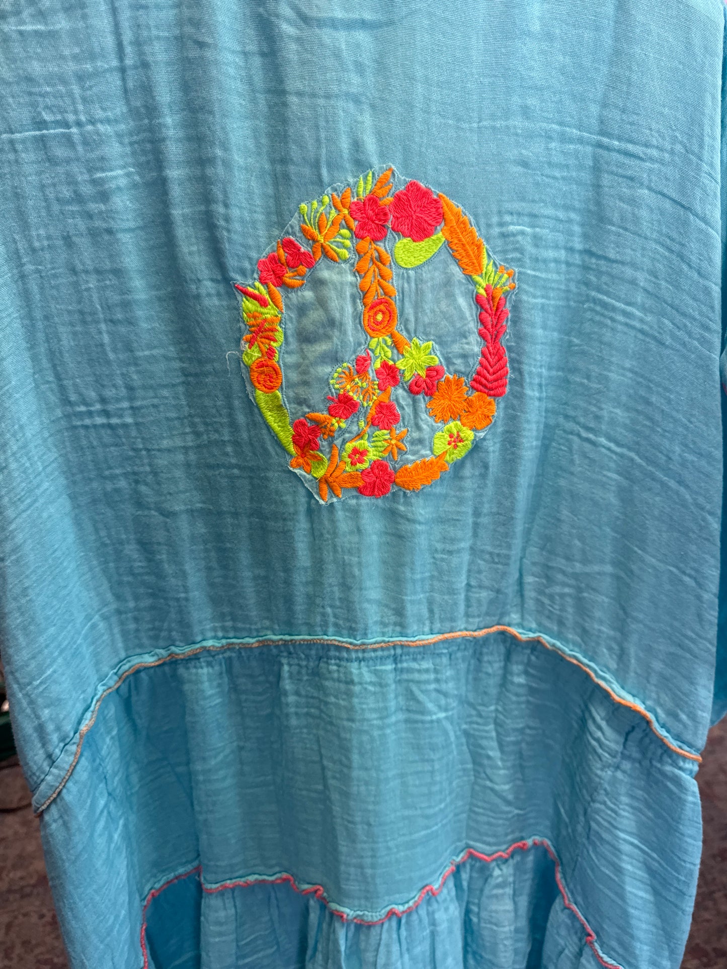 Damesjurk/tuniek, turquoise (maten 36-46)