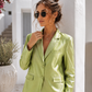Lemon Glow Blazer – Metallic Look Oversize Blazer | Statement Piece in Lime Green 38-42+