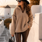 Women's Hooded Sweatshirt Teddy Fleece Look Various Colors (38-42)