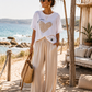 Yippie Hippie Women's T-Shirt White - Terry Cloth Shirt with Heart, Loose Fit