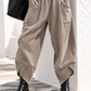 Damen Cordoptik Hose mit Gummibund, Seitentaschen und schrägem Beinabschluss – Einheitsgröße 38–44 – Beige, Schwarz, Goldbraun, Dunkelbraun