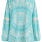 Hippie Hippie Damen Bluse Tunika mit Mandala-Print – Türkis, Baumwolle & Viskose
