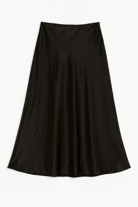 Langer Maxi-Rock aus 100 % Viskose – Schwarz